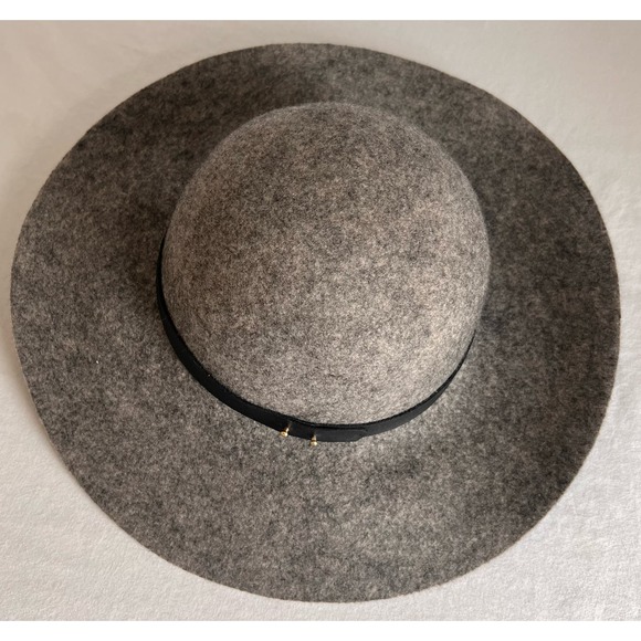 Lucky‎ Brand Gray 100% Wool Felted Hat Wide Brim - Picture 2 of 8
